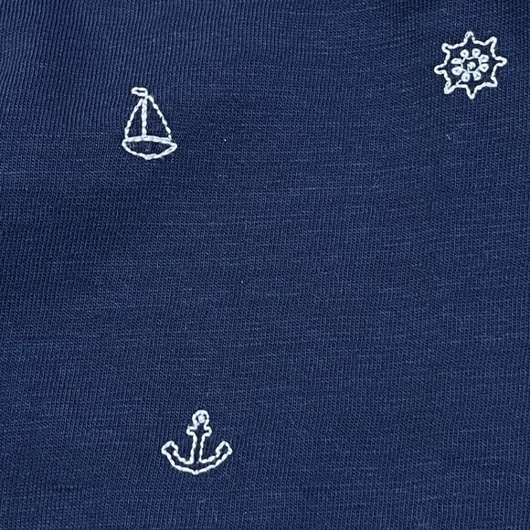 New Loft Knit Tank Top Sailing Embroidery Navy Cotton L Large - Picture 5 of 6